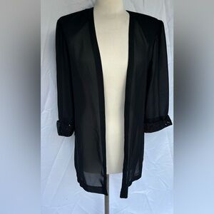 Petite Perceptions by Irene B Size 8 black thin coverup sequin cuff